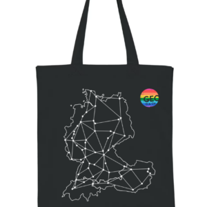 Schwarzer Tote Bag GeoDACH🌈/Karte🗺️